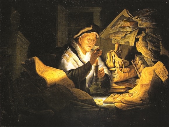 The Money Changer Rembrandta (1627 r.) – obraz znajduje się w zbiorach Gemälde galerie lichwa