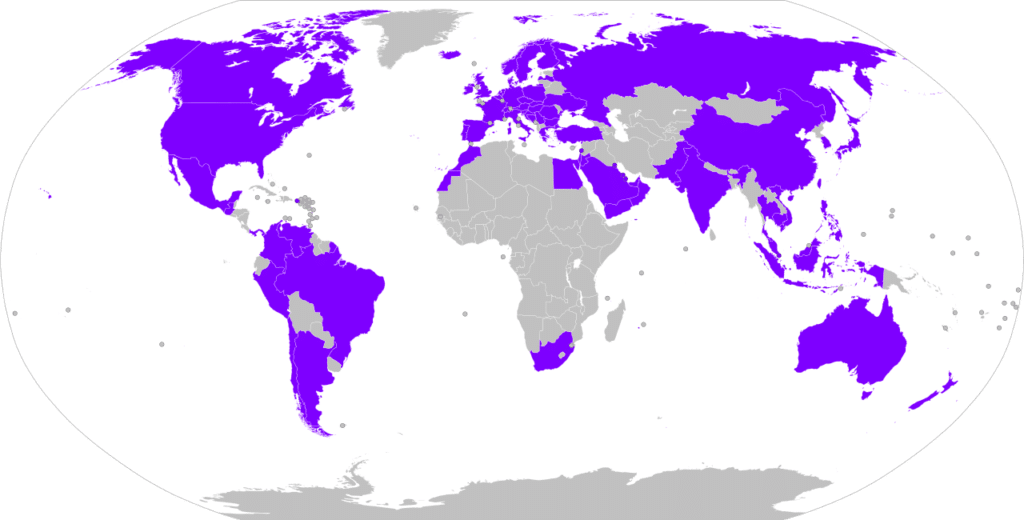 Kraje, w których dostępne są produkty L'Oréal