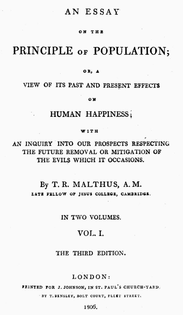 Thomas  Malthus - principle of population