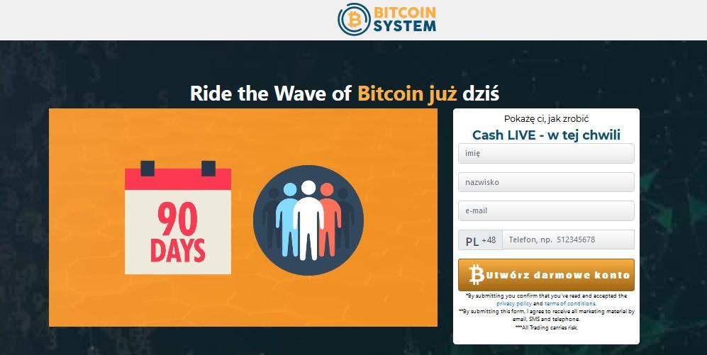 Strona domowa aplikacji Bitcoin System
