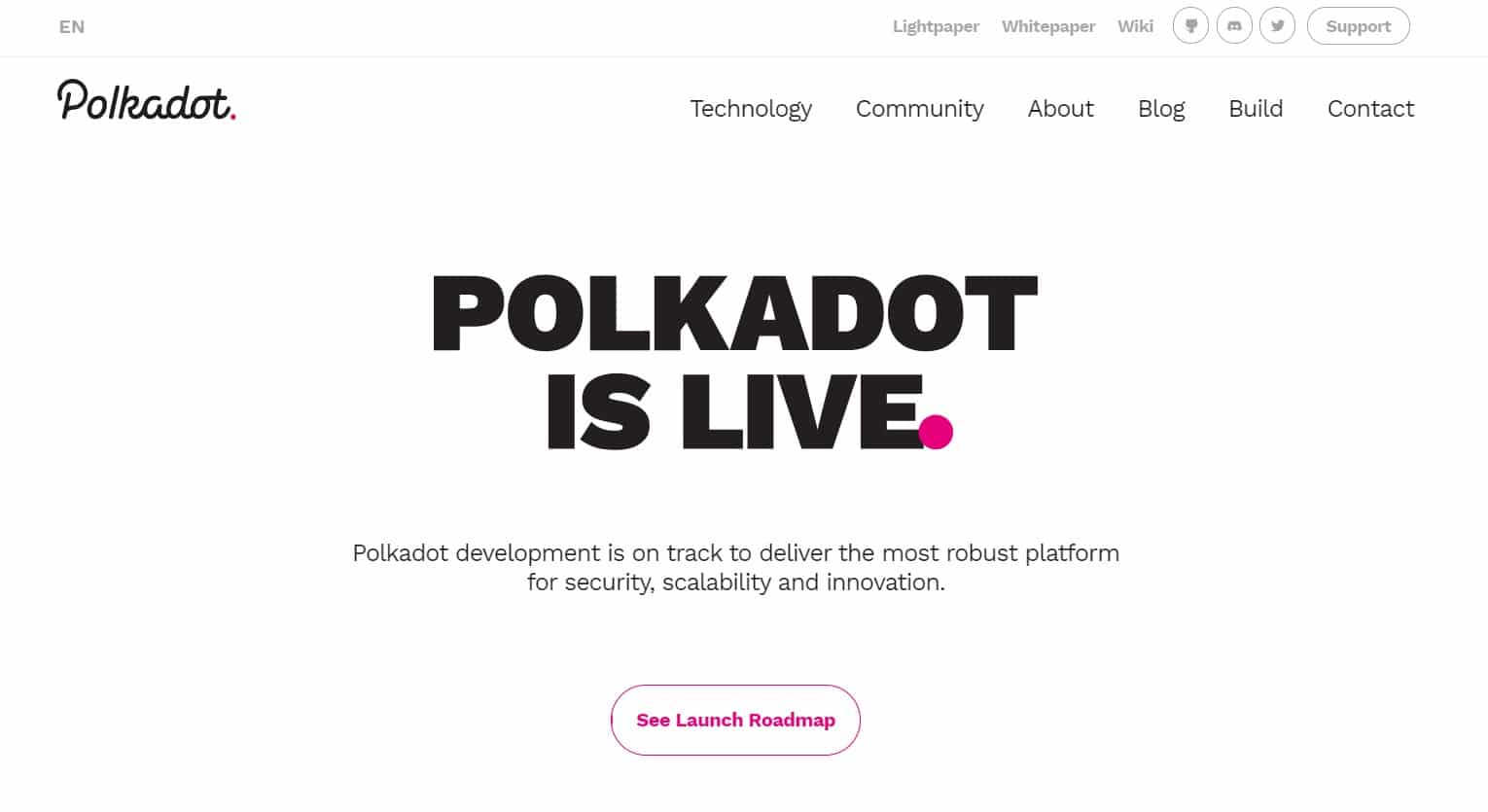 Strona główna aplikacji Polkadot