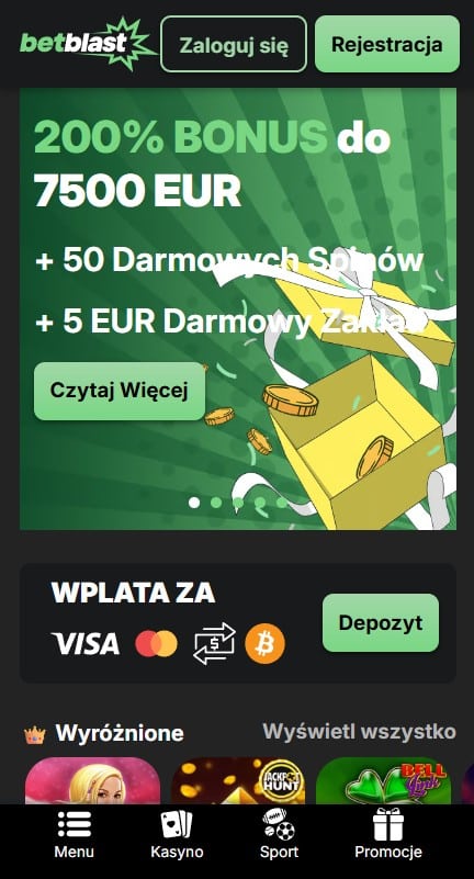 Strona główna bukmachera Betblast