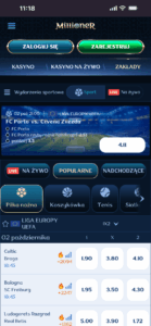 zakłady sportowe millioner – wersja mobilna